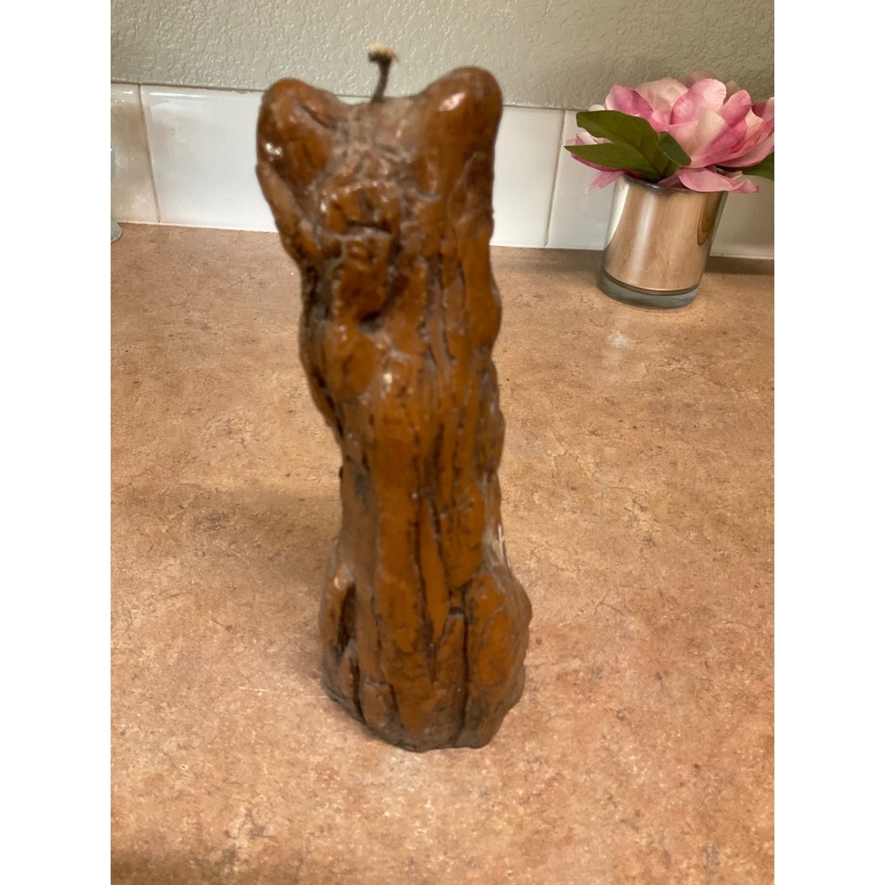 Vintage 1974 Old Man Tree Spirit Wizard Face Wax Candle Brown Folk Art Decor - Picture 7 of 12